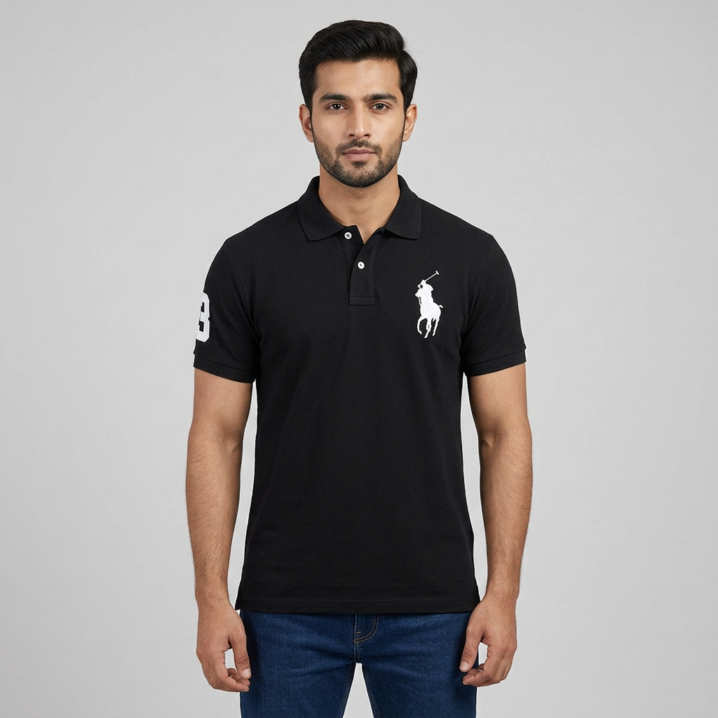 Black Export Quality Polo For Men