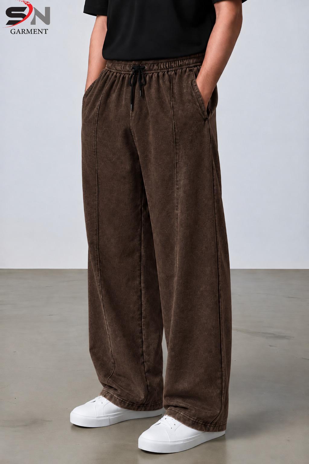 Vintage Acid Wash Baggy Trousers – Trendy Streetwear Pants