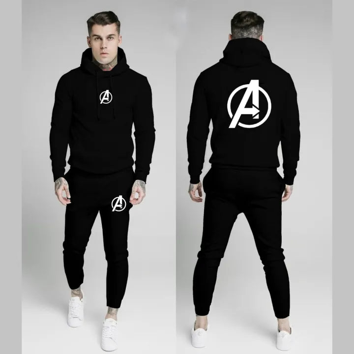 REVIBE - Black Avengers Printed Tracksuit For Men