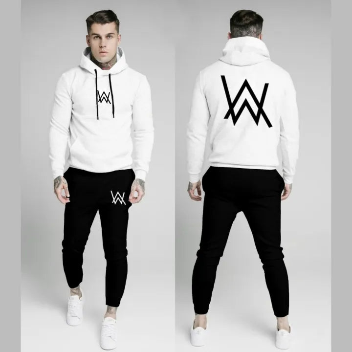 Trenzify - Yellow AW Printed Tracksuit For Men - Hoodies For Men