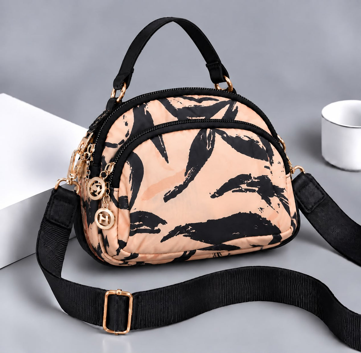 Premium Parachute Crossbody Bag for Women – 4 Zipper Compartments