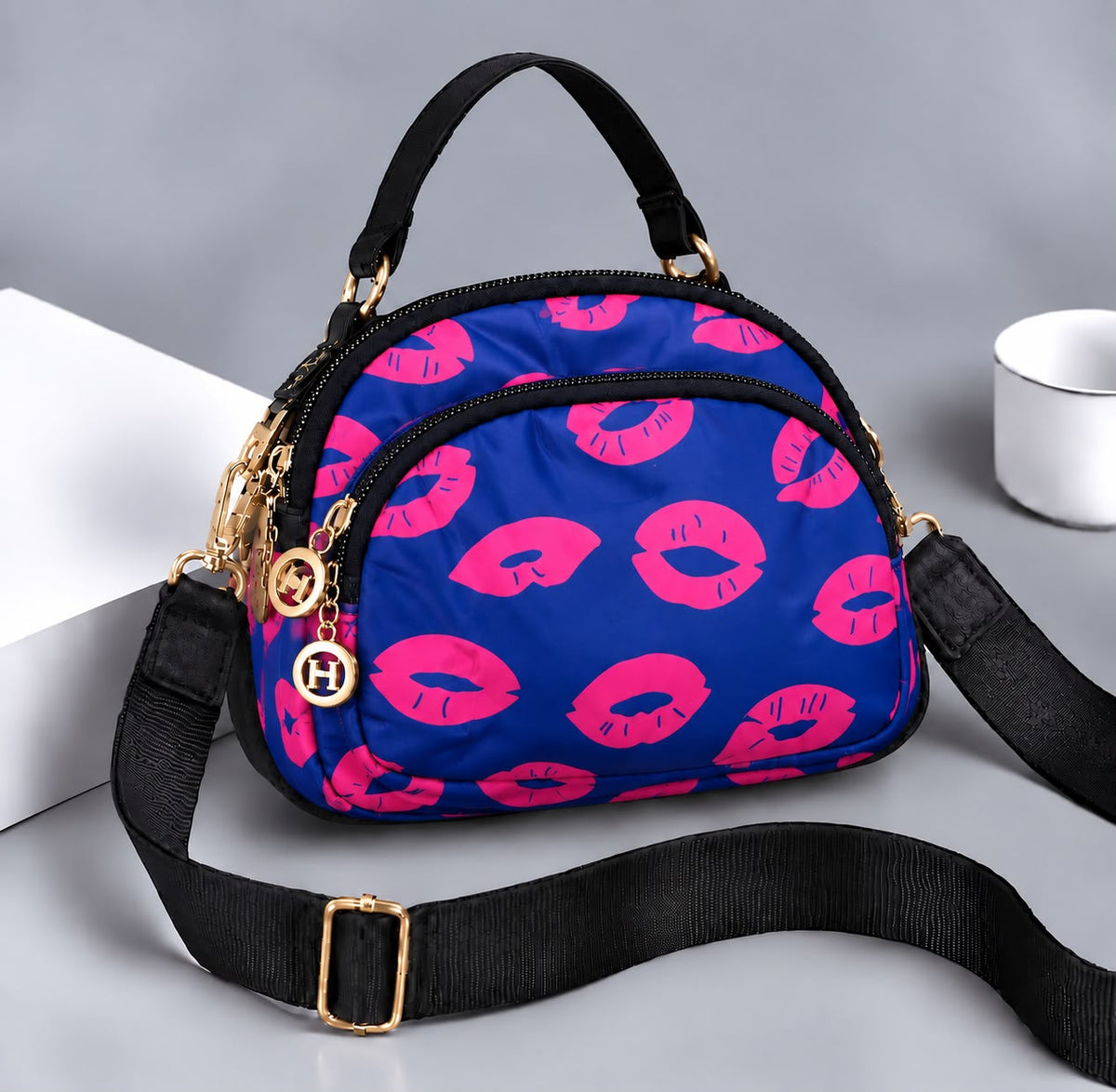 Premium Parachute Crossbody Bag for Women – 4 Zipper Compartments