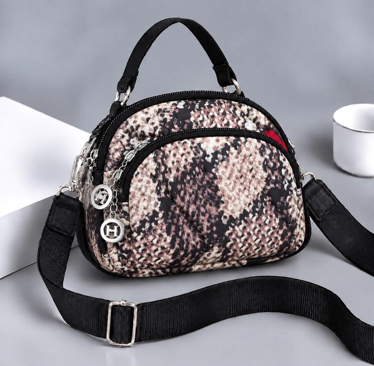 Premium Parachute Crossbody Bag for Women – 4 Zipper Compartments