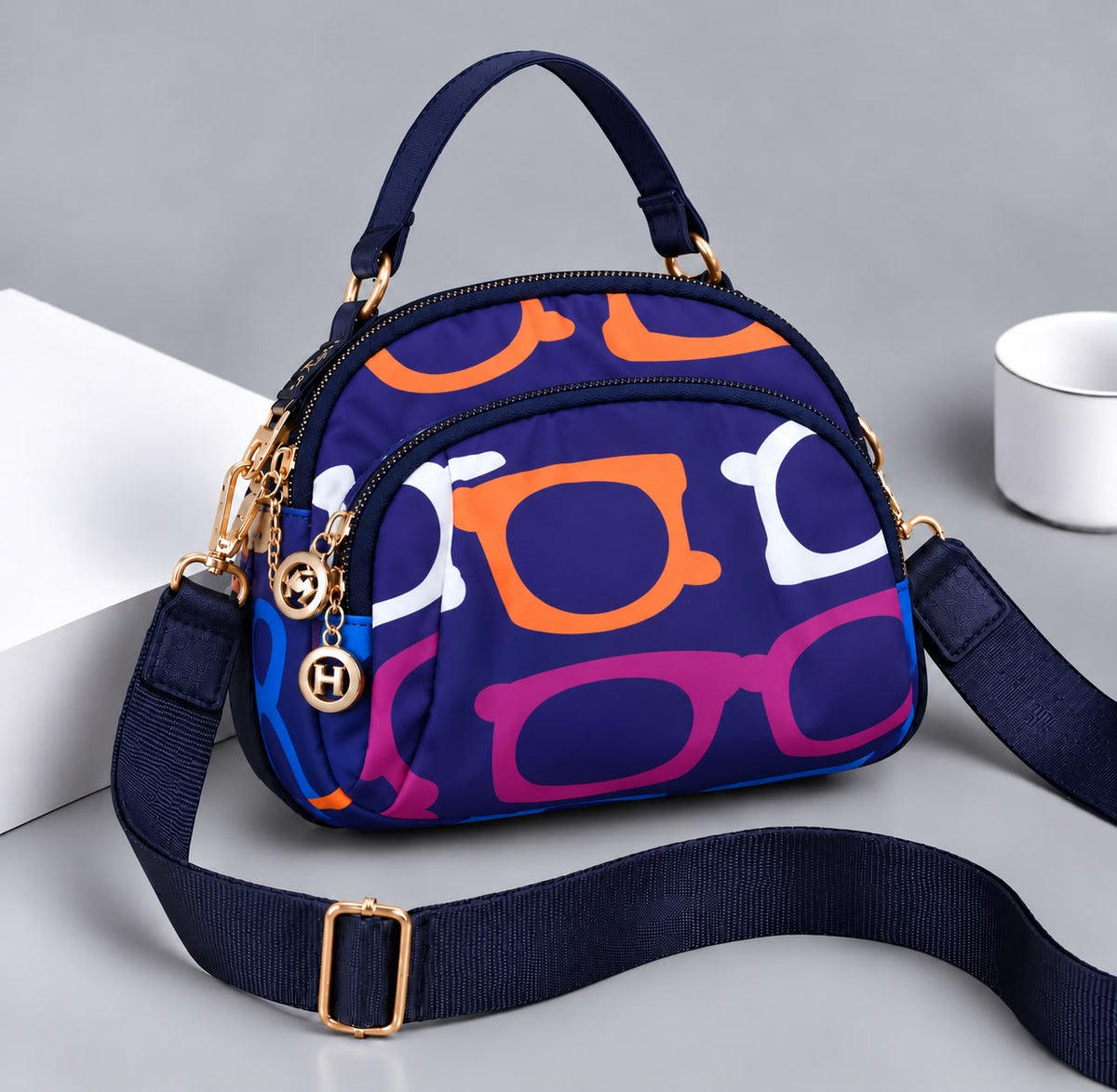 Premium Parachute Crossbody Bag for Women – 4 Zipper Compartments