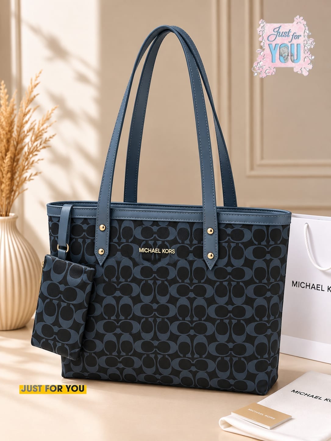 MICHAEL KORS Premium Women's Tote Bag with Matching Small Pouch – Stylish Everyday Bag