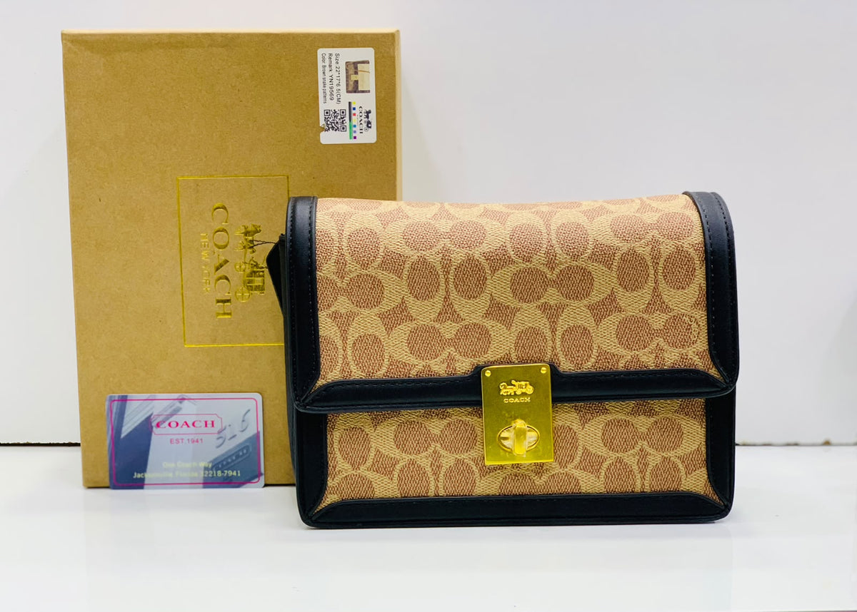 COACH Hutton Shoulder Bag – Premium with Box, Card & Dust Bag