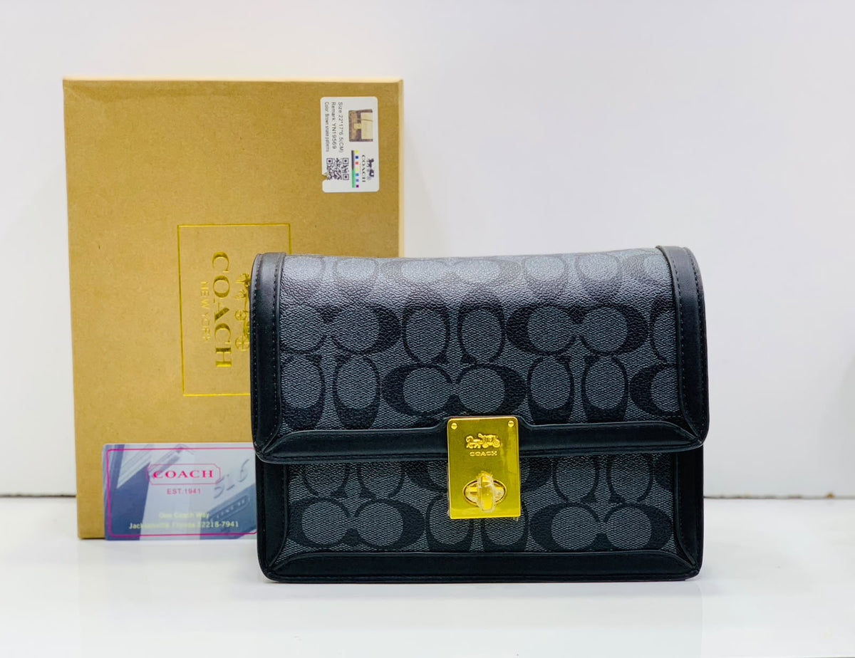 COACH Hutton Shoulder Bag – Premium with Box, Card & Dust Bag