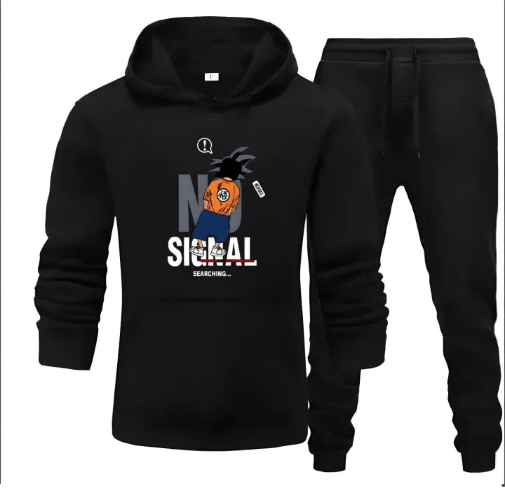 NO SIGNAL SEARCHING Printed Dragon Ball Z Goku Printed Winter Fleece TRACKSUIT