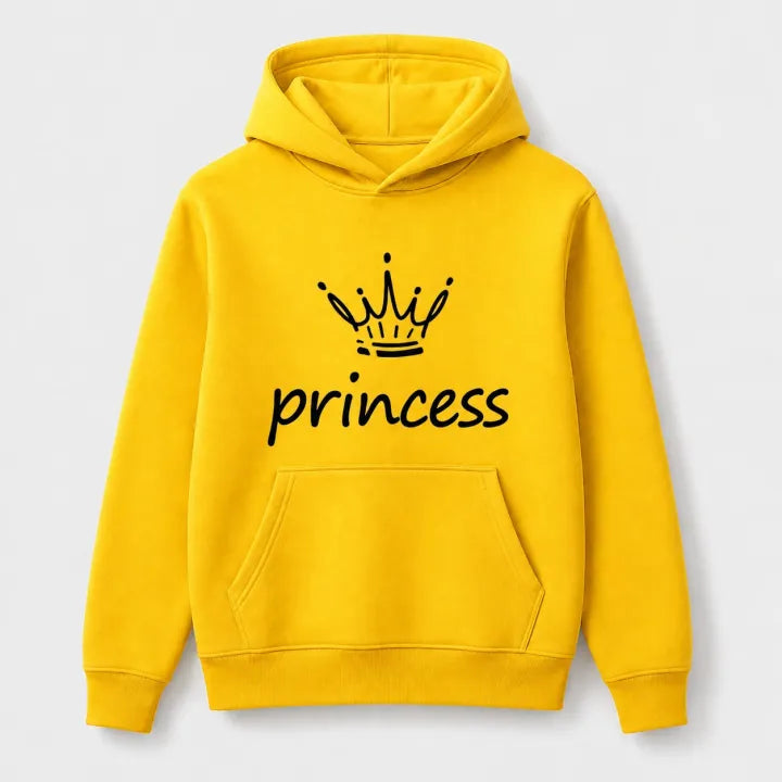 Women’s Yellow Princess Graphic Hoodie – Cute & Trendy Casual Sweatshirt