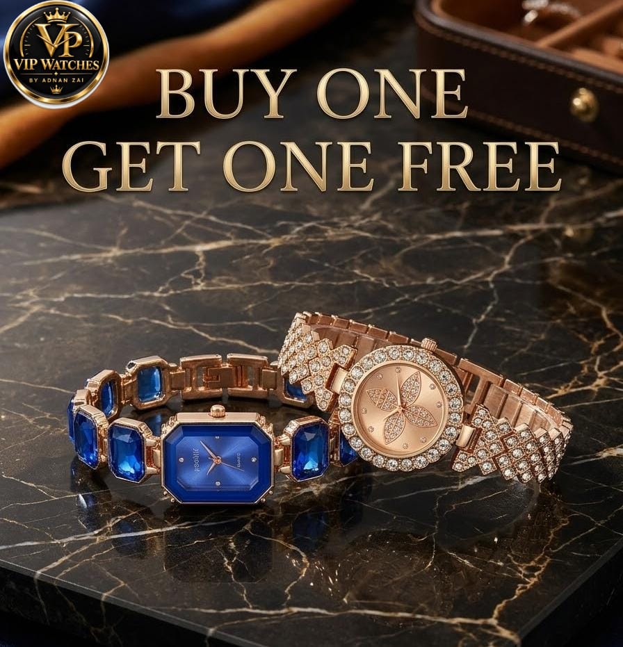 Buy 1 Get 1 Free – Girls’ Luxury Stone Jewelry Watches | Elegant Diamond-Style Design