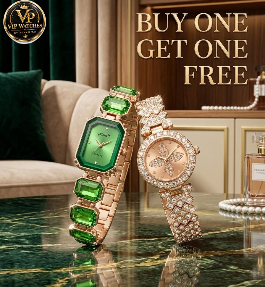 Buy 1 Get 1 Free – Girls’ Luxury Stone Jewelry Watches | Elegant Diamond-Style Design