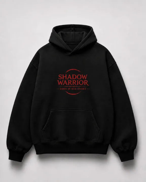 Women’s Black Shadow Warrior Graphic Hoodie – Bold & Stylish Streetwear