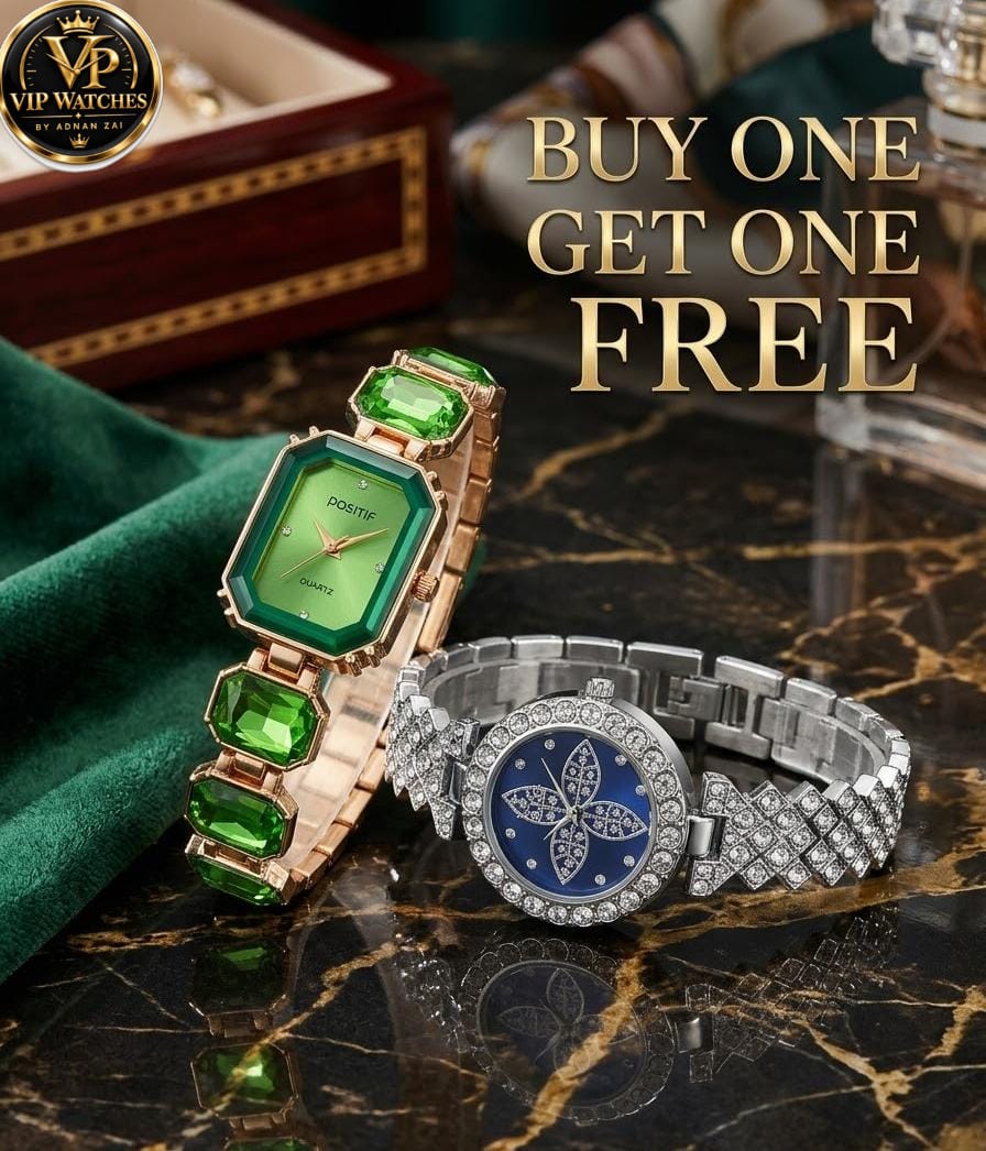 Buy 1 Get 1 Free – Girls’ Luxury Stone Jewelry Watches | Elegant Diamond-Style Design