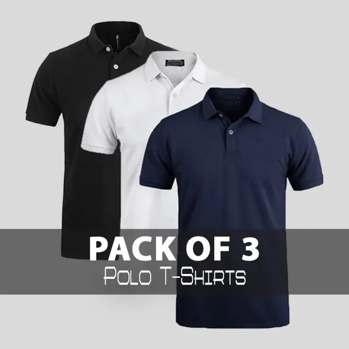 Pack of 3 Contrast POLO T-shirts Men's