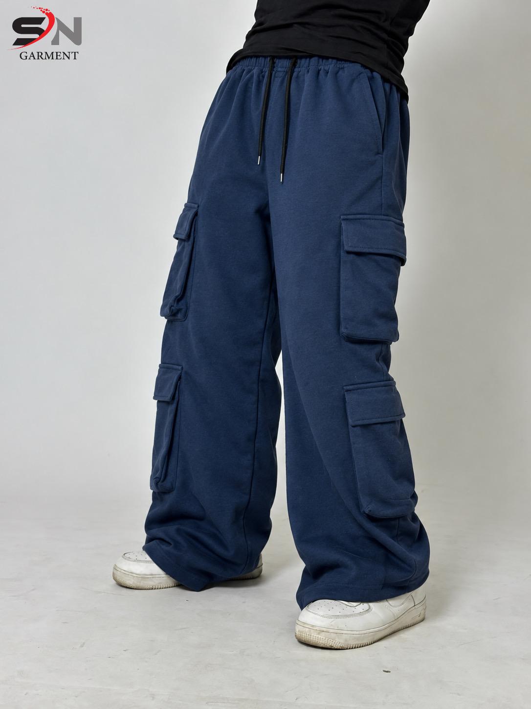 Men’s 8-Pocket Cargo Baggy Trousers – Utility Streetwear Pants