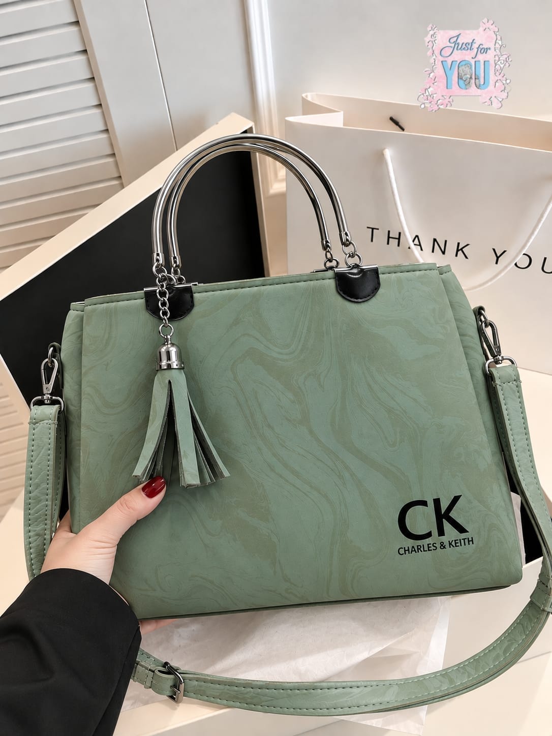 CRALES & KEITH Women's Premium Crossbody Bag with 3 Compartments | Stylish Long Strap Handbag