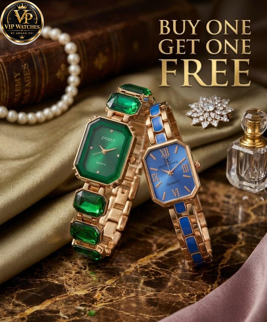Buy 1 Get 1 Free – Girls’ Luxury Stone Jewelry Watches | Elegant Diamond-Style Design
