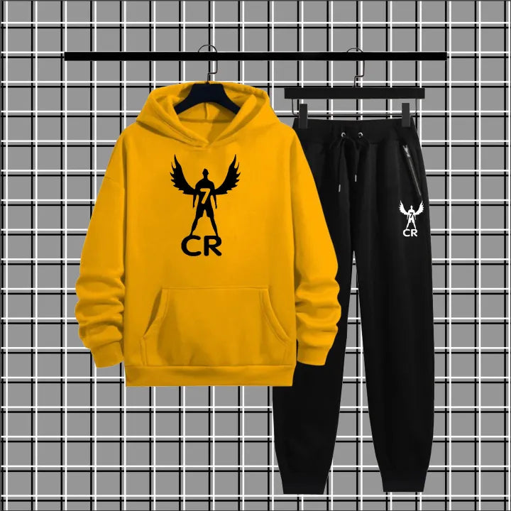 Christiano Ronaldo CR7 printed kangroo hoodie + trouser Winter Track Suit ]for men and boys