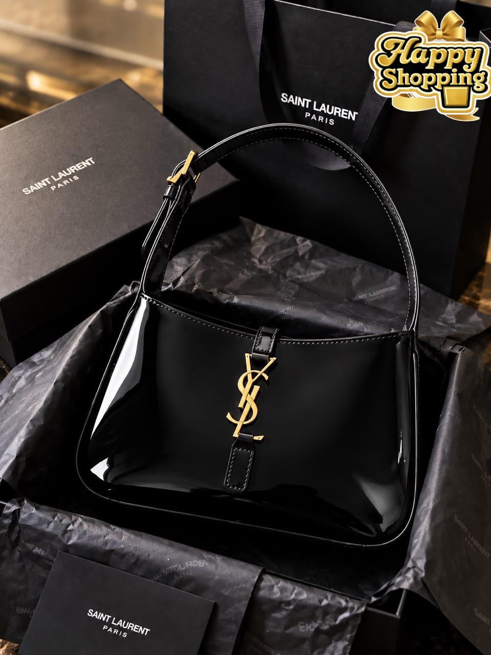 YSL Small Shiny Leather Crossbody Bag – Stylish Mini Shoulder Bag for Girls