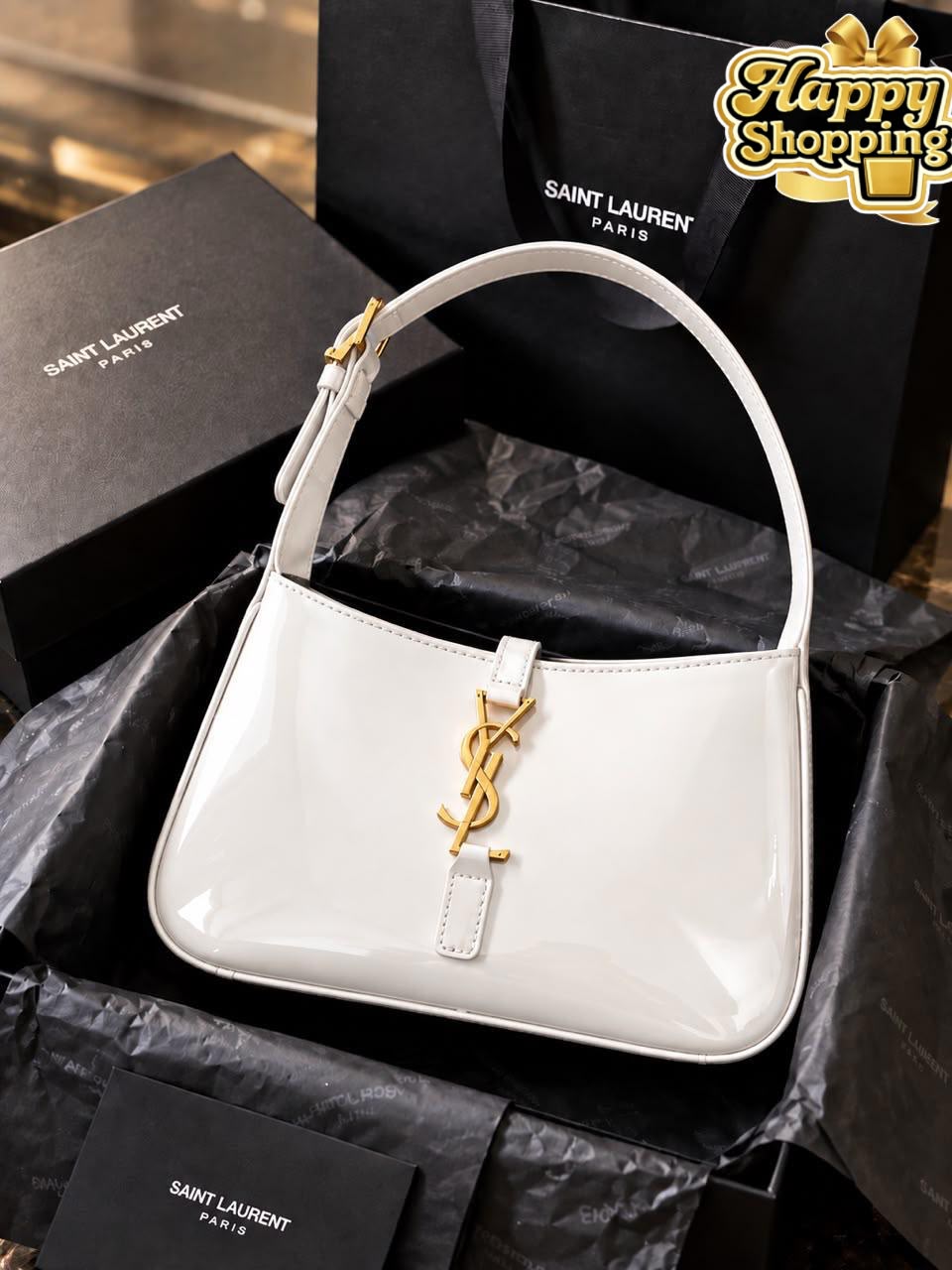 YSL Small Shiny Leather Crossbody Bag – Stylish Mini Shoulder Bag for Girls