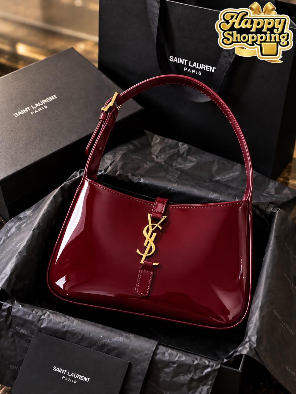 YSL Small Shiny Leather Crossbody Bag – Stylish Mini Shoulder Bag for Girls