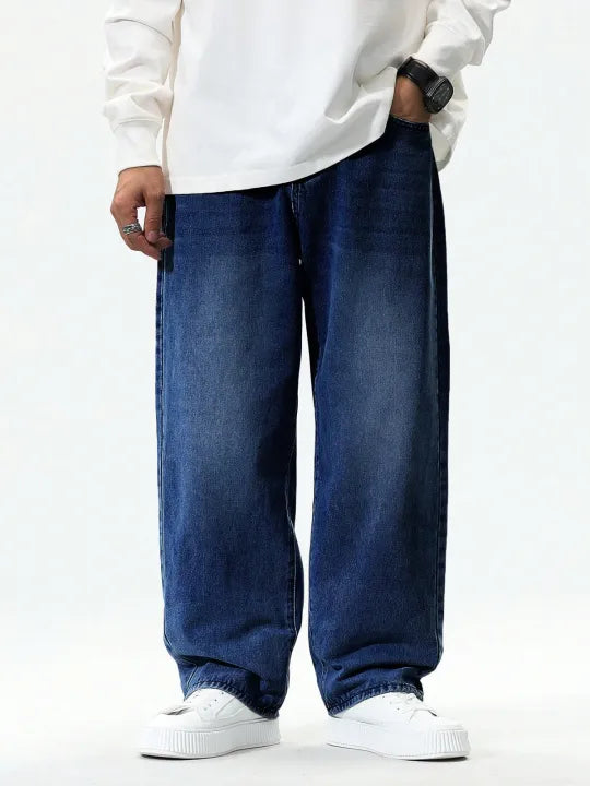 Wide Leg Baggy Relaxed Straight Loose Bottom denim jeans pants for Men