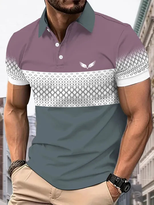 Men's Short-Sleeved Polo Casual Outdoor Outing Sports Party Polo Fashionable New Fabric Comfortable