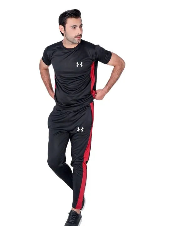 Under Armour Printed High Colour Combination (Tshirt+Trouser) Full Tracksuit for Mens