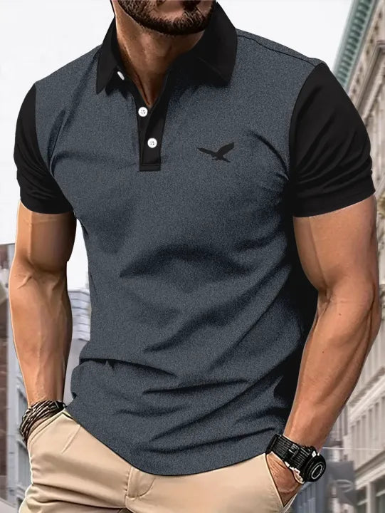New Men's Polo Casual Digital Print Polo Fashionable Lapel Polo Machine Washable