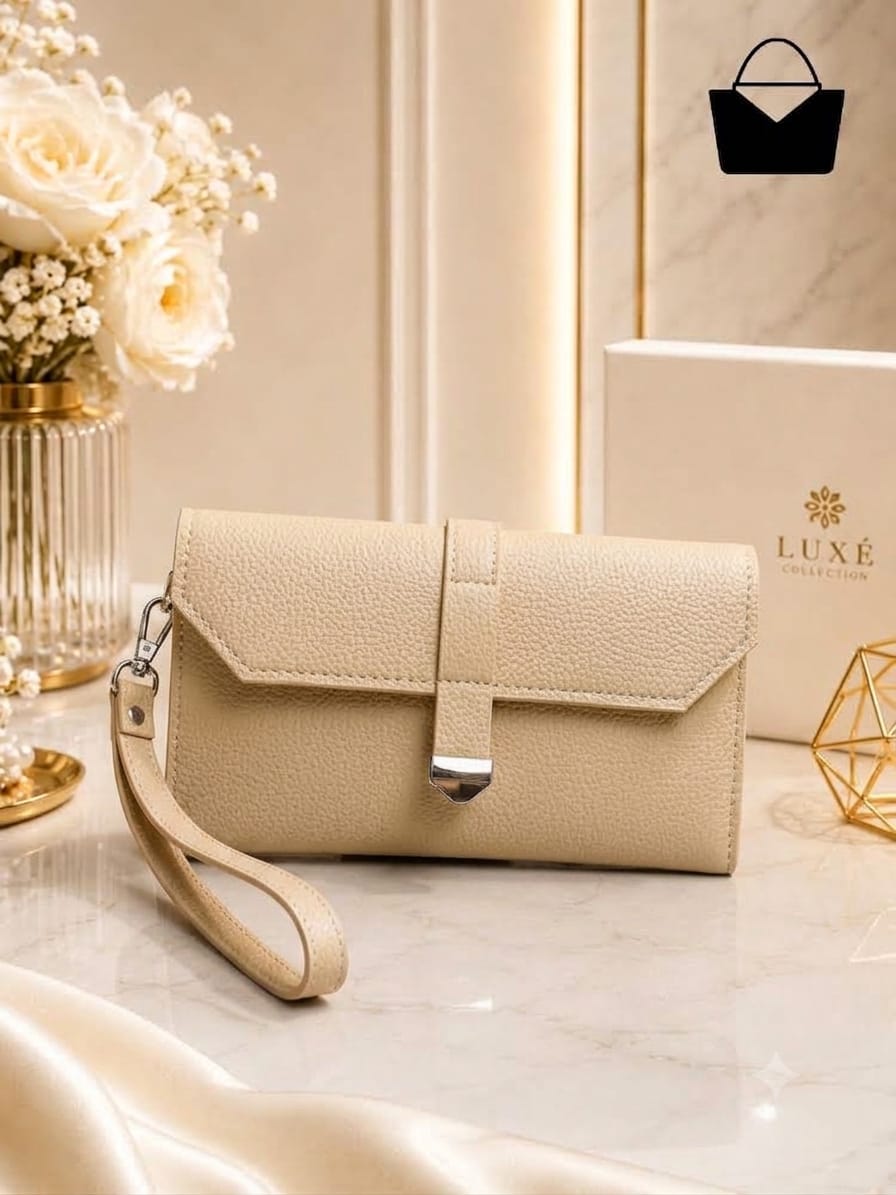 Rosé Luxe Women's Handbag – Premium PU Leather, 3 Compartments & Adjustable Shoulder Strap