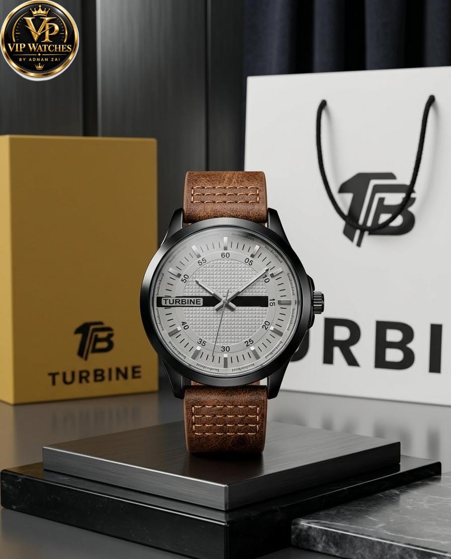 Turbine Original Men's Watch – Premium Quality Strap, Stainless Steel Back with Original Box & Shopping Bag