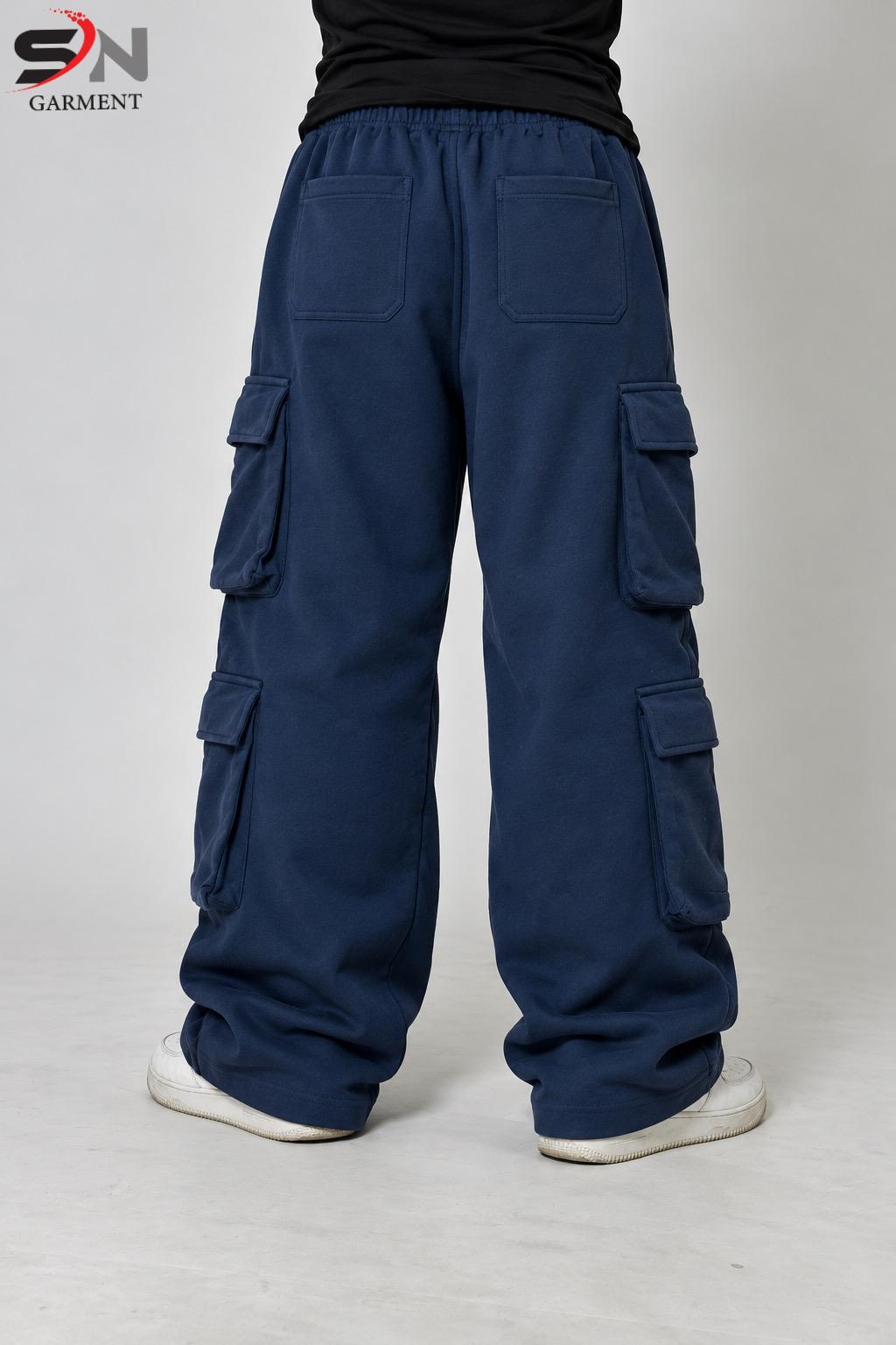 Men’s 8-Pocket Cargo Baggy Trousers – Utility Streetwear Pants