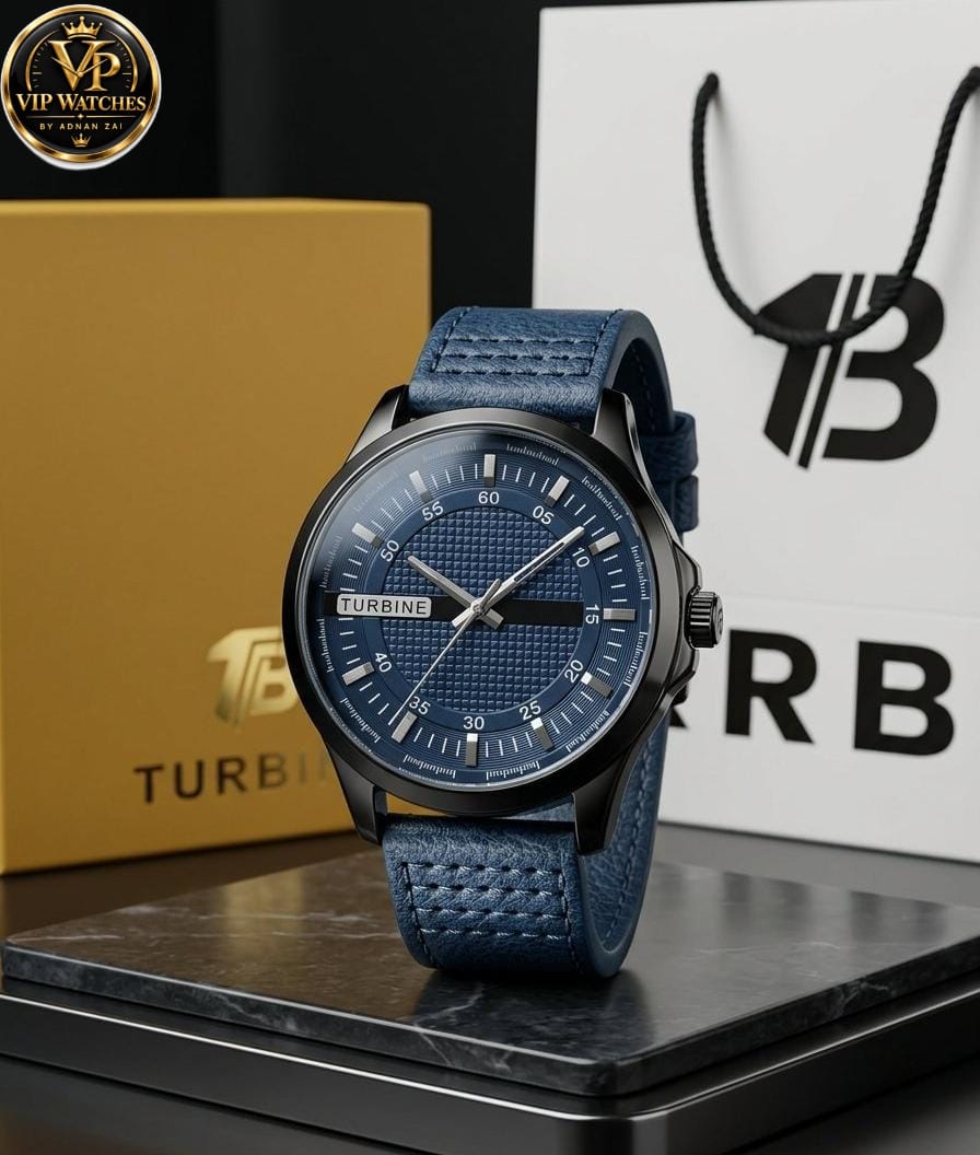 Turbine Original Men's Watch – Premium Quality Strap, Stainless Steel Back with Original Box & Shopping Bag