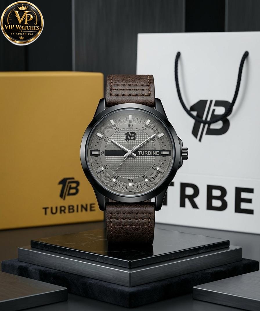 Turbine Original Men's Watch – Premium Quality Strap, Stainless Steel Back with Original Box & Shopping Bag