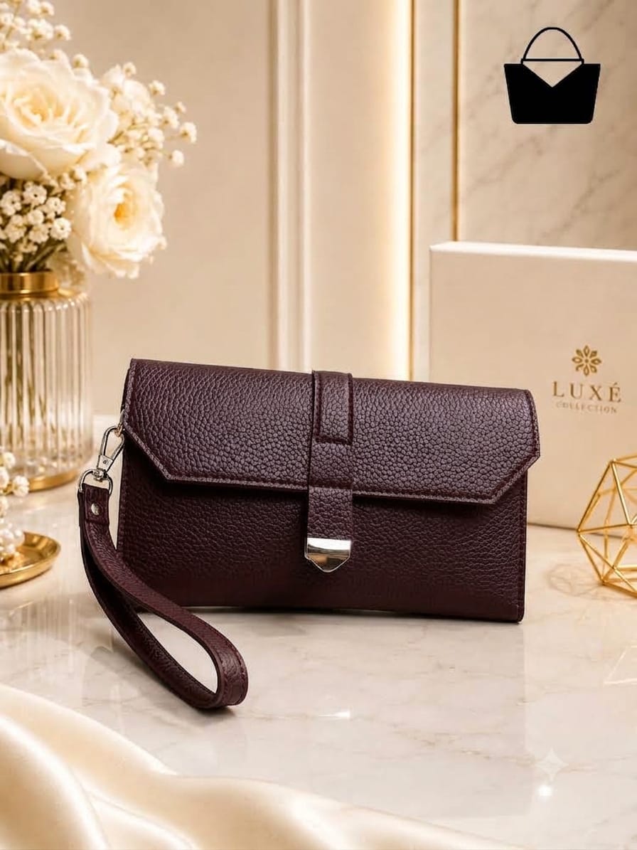 Rosé Luxe Women's Handbag – Premium PU Leather, 3 Compartments & Adjustable Shoulder Strap