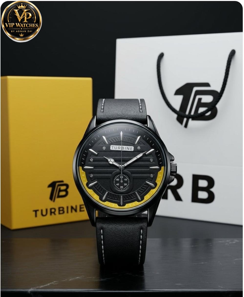 Turbine Original Men's Watch with Premium Strap, Stainless Steel Back, Brand Box & Shopping Bag