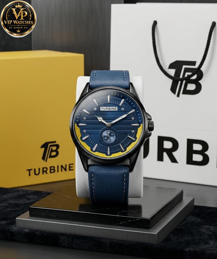 Turbine Original Men's Watch with Premium Strap, Stainless Steel Back, Brand Box & Shopping Bag