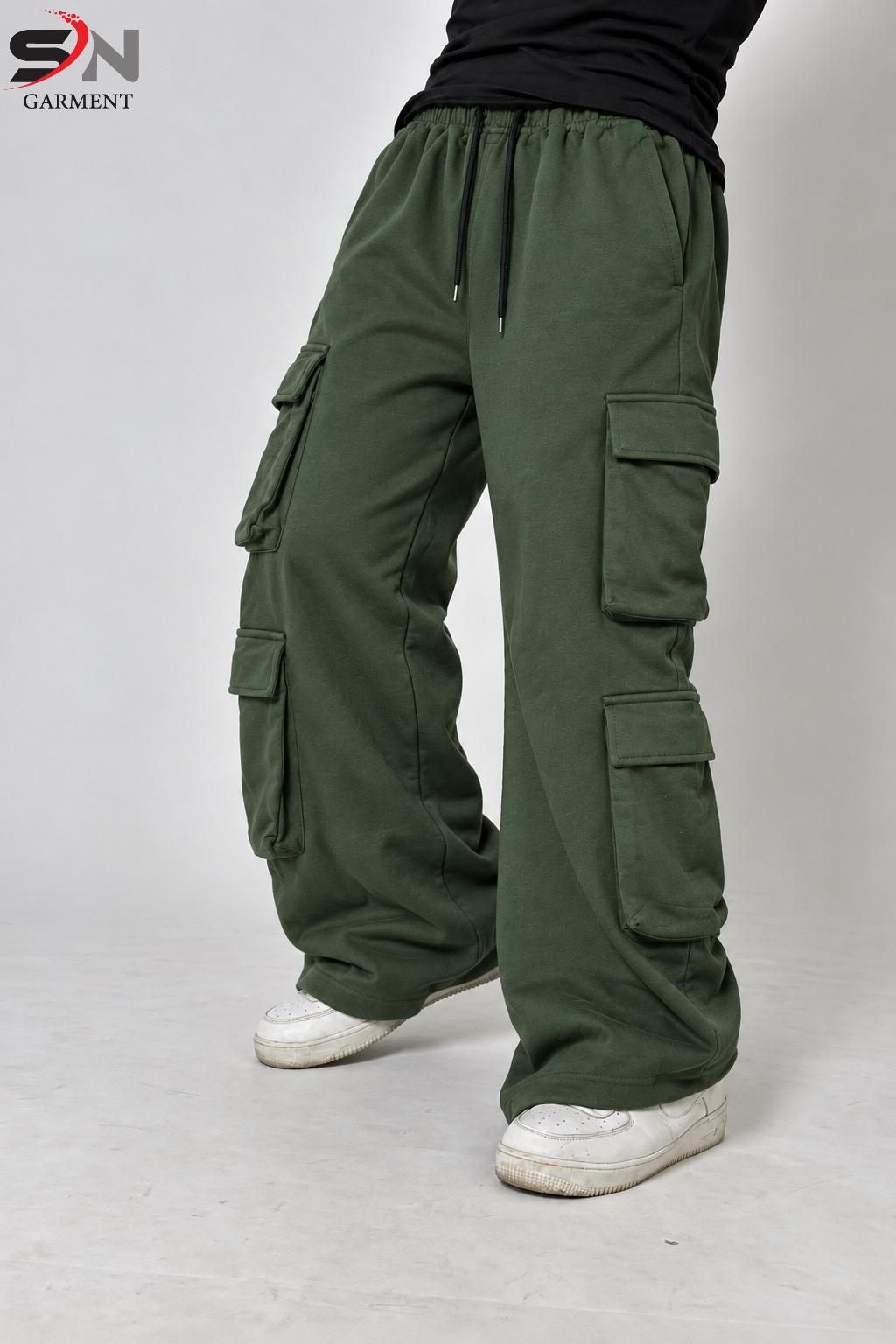 Men’s 8-Pocket Cargo Baggy Trousers – Utility Streetwear Pants