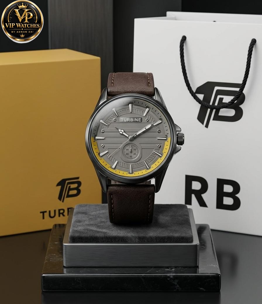 Turbine Original Men's Watch with Premium Strap, Stainless Steel Back, Brand Box & Shopping Bag