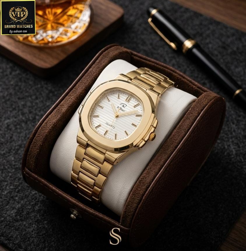 Men's Heavy Metal Chain Watch with Stylish Dial & Master Lock