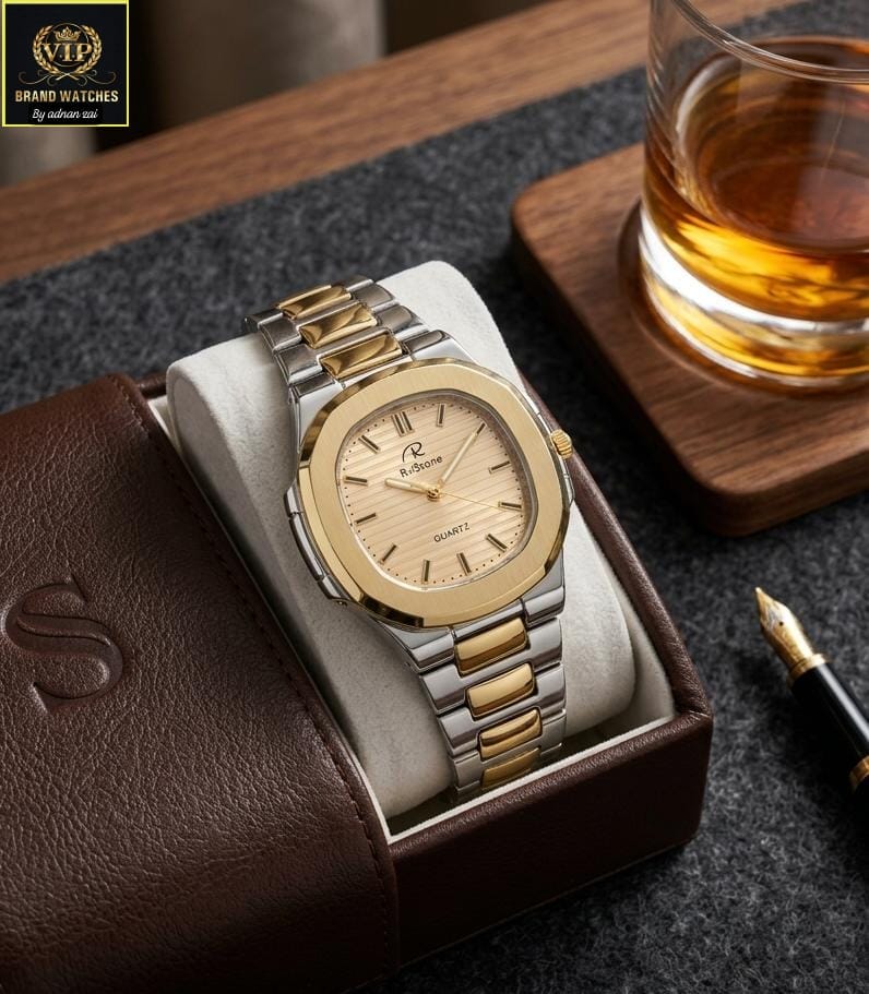 Men's Heavy Metal Chain Watch with Stylish Dial & Master Lock
