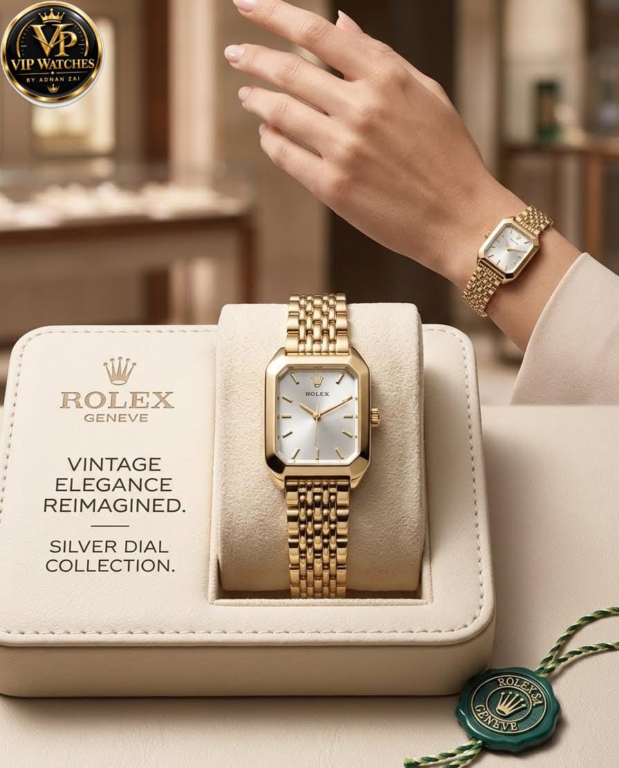 Rolex-Inspired Women’s Vintage Watch – Elegant Dial, Stylish Chain & Trendy Colors ⌚✨