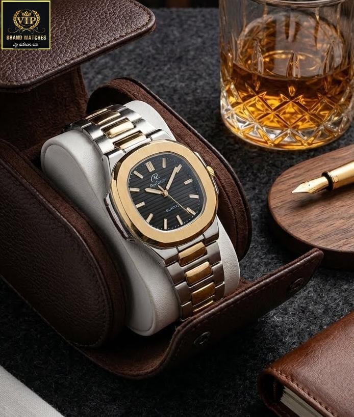 Men's Heavy Metal Chain Watch with Stylish Dial & Master Lock