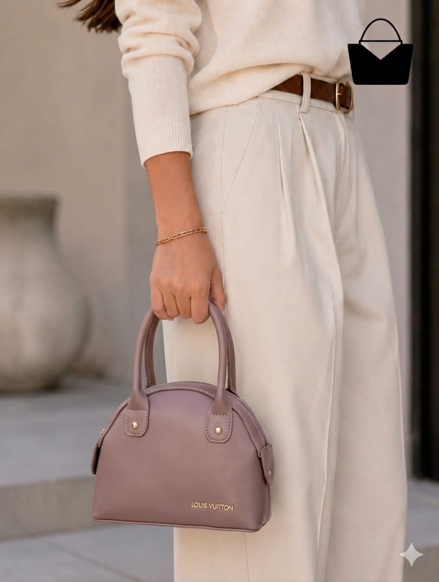 Trendy Women's Handbag – Soft Leather Feel, Smooth Zipper & Strong Handles