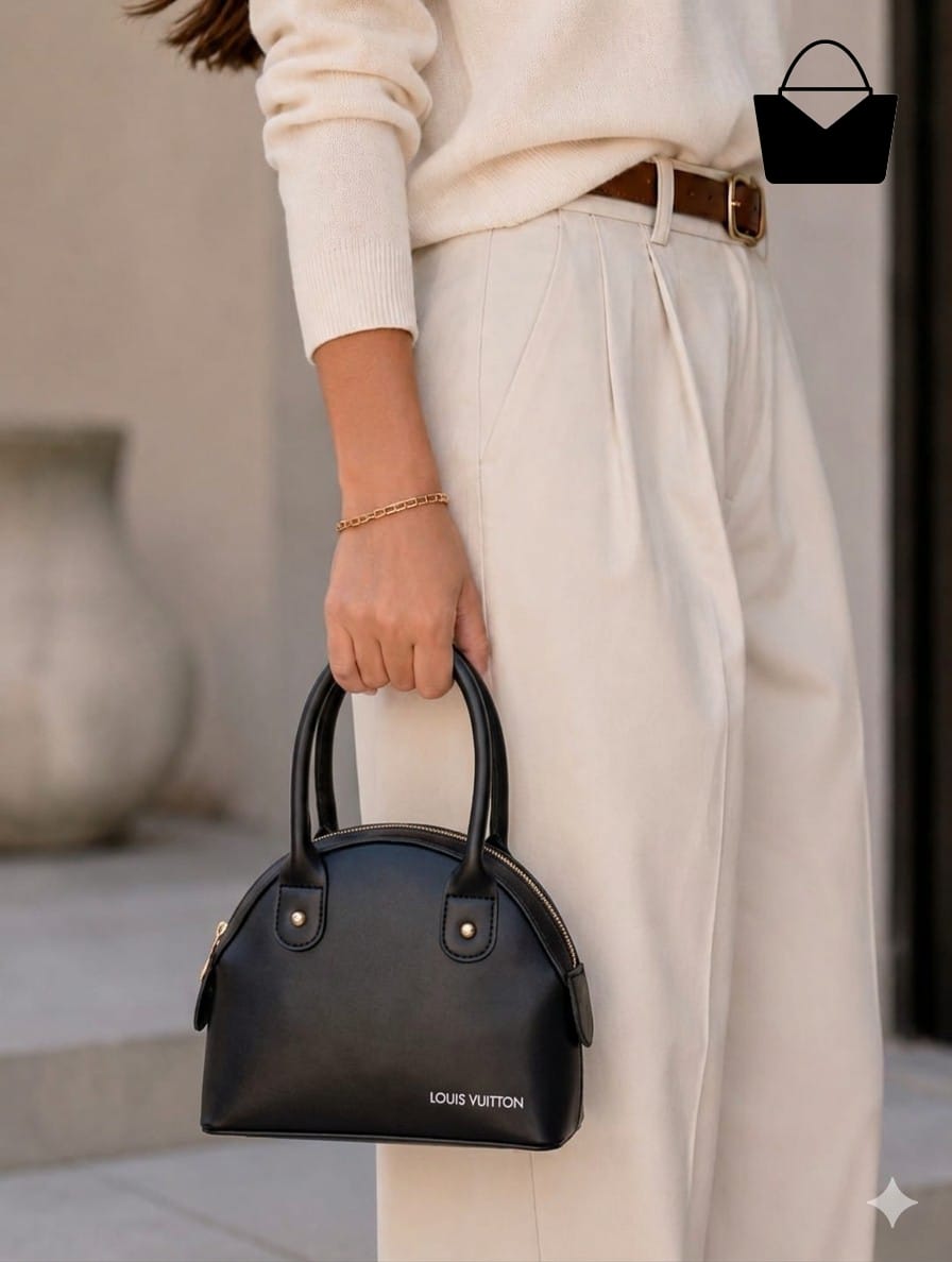 Trendy Women's Handbag – Soft Leather Feel, Smooth Zipper & Strong Handles