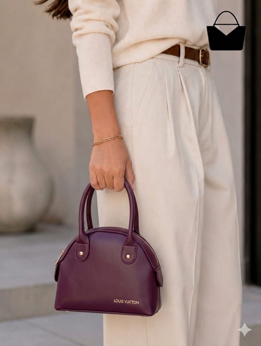 Trendy Women's Handbag – Soft Leather Feel, Smooth Zipper & Strong Handles