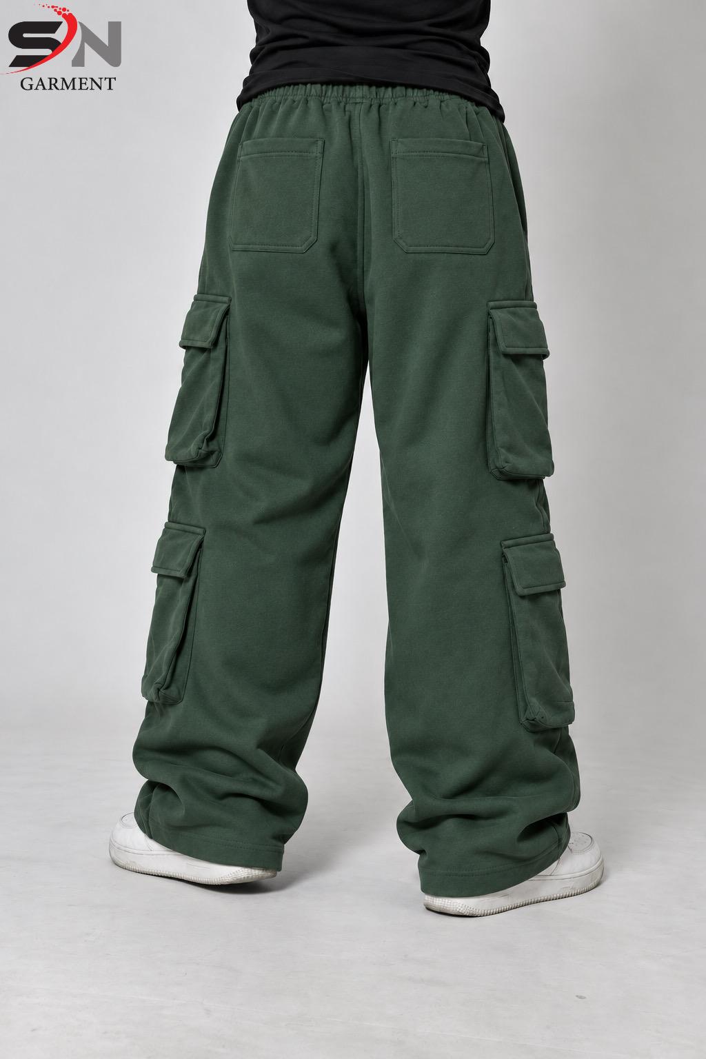 Men’s 8-Pocket Cargo Baggy Trousers – Utility Streetwear Pants