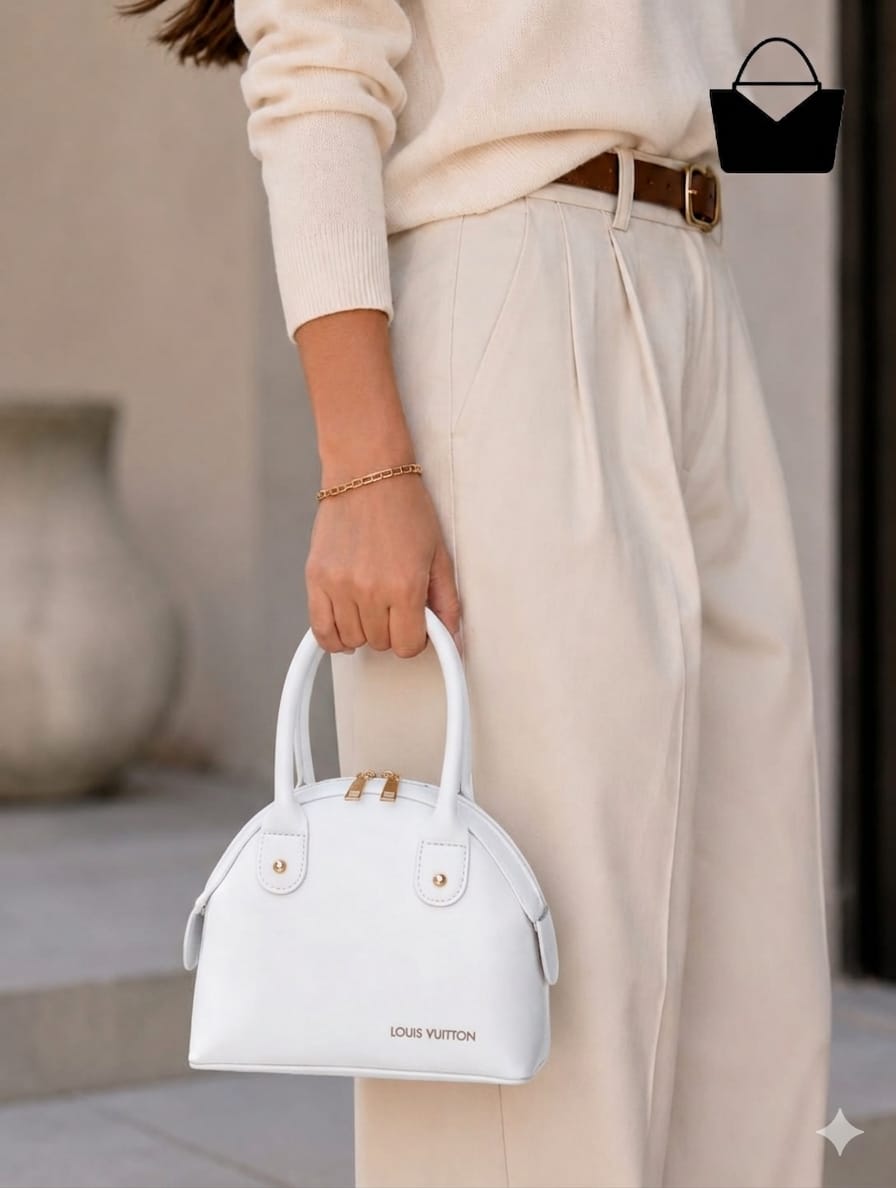 Trendy Women's Handbag – Soft Leather Feel, Smooth Zipper & Strong Handles