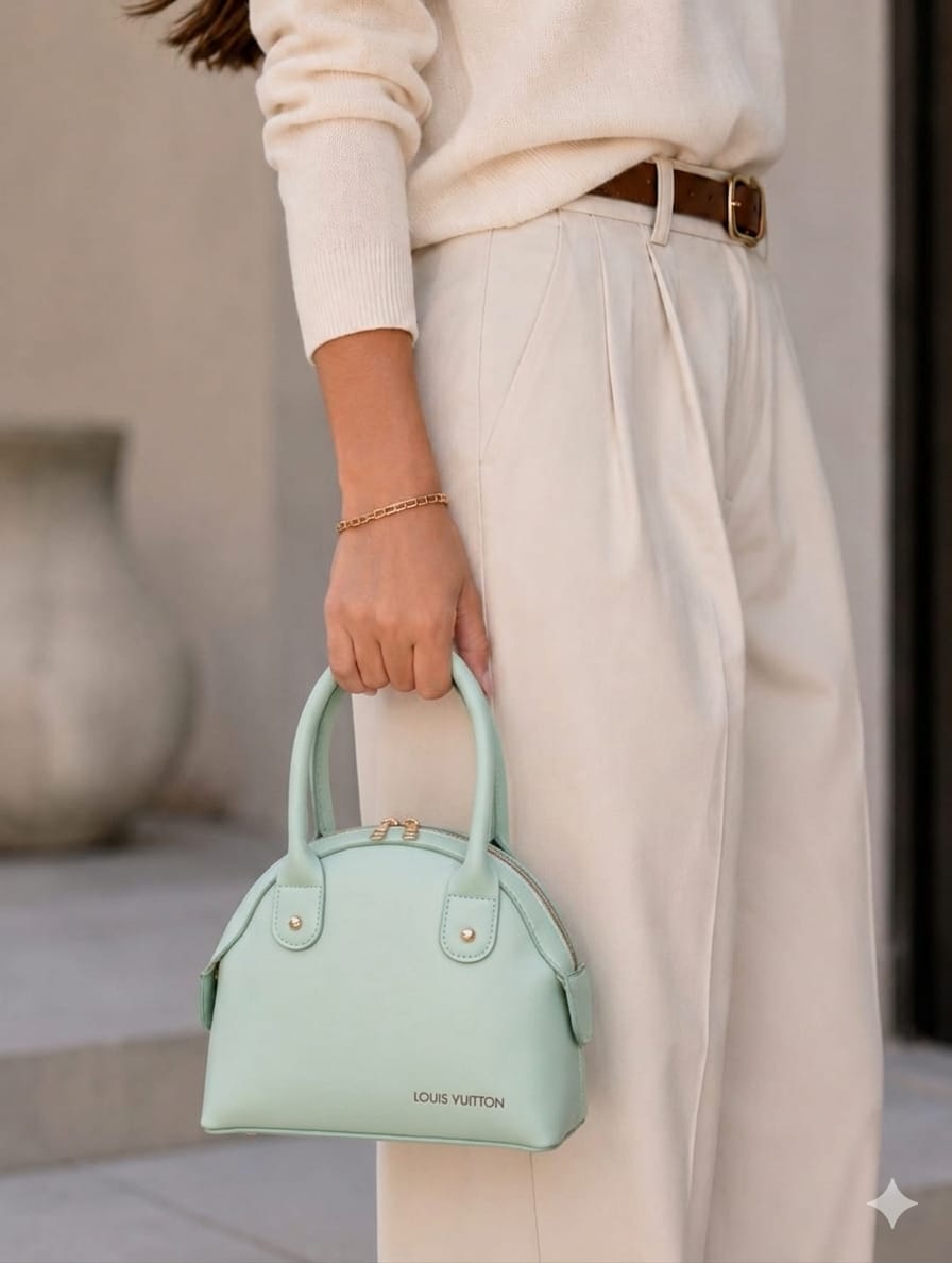 Trendy Women's Handbag – Soft Leather Feel, Smooth Zipper & Strong Handles