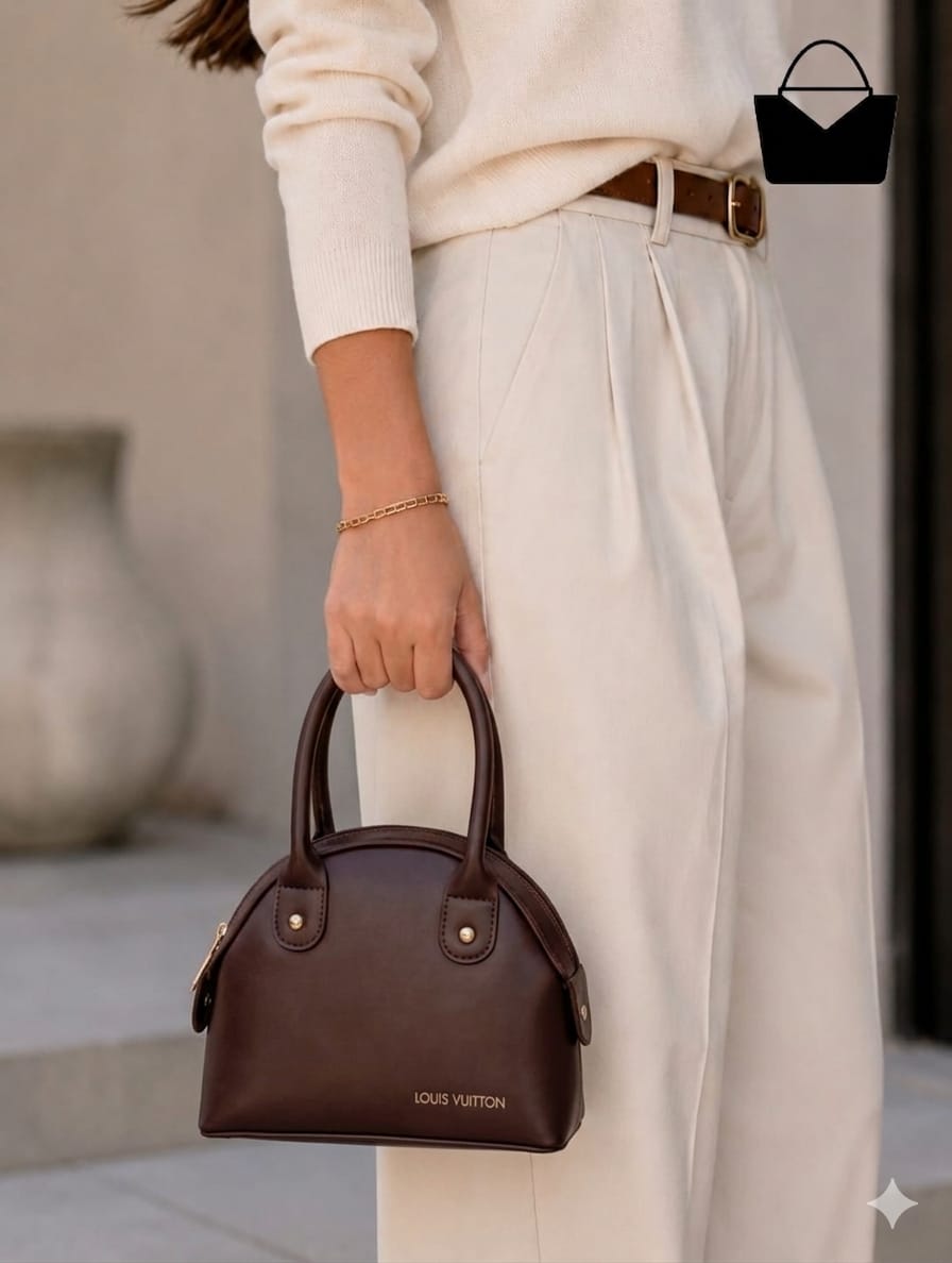 Trendy Women's Handbag – Soft Leather Feel, Smooth Zipper & Strong Handles